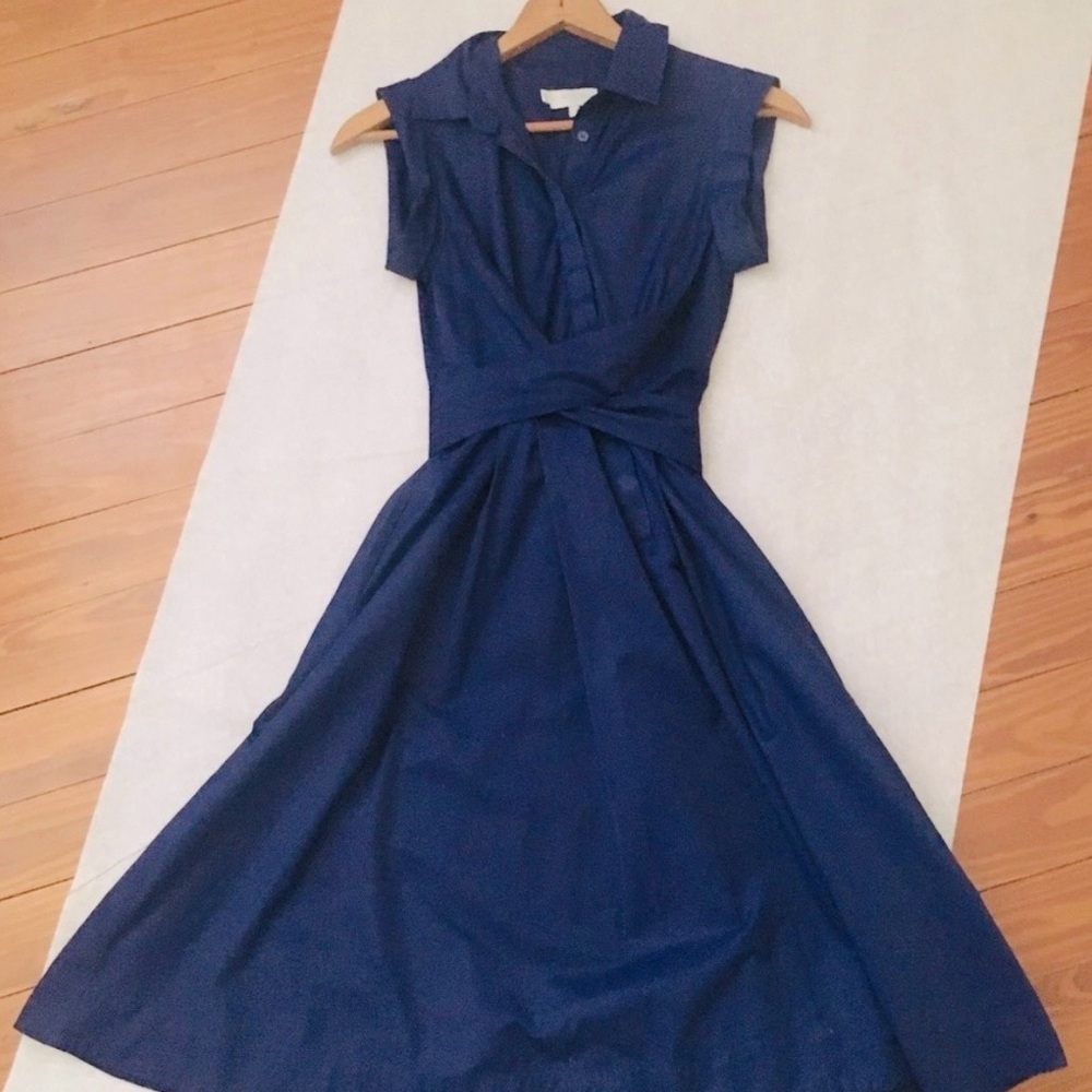 Hobbs London Gables Chic Navy Midi Dress US6, UK10 - Picture 11 of 11